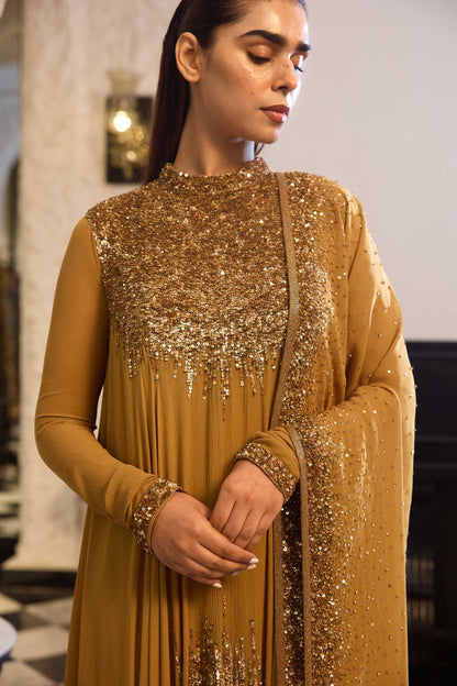 Asymmetric Kurta Set in Line Sequin Embroidery
