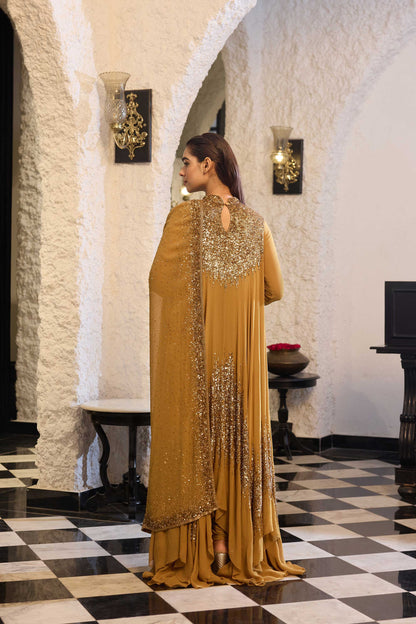 Asymmetric Kurta Set in Line Sequin Embroidery