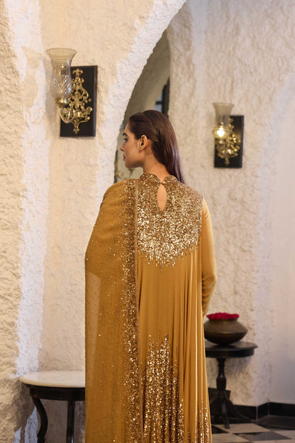 Asymmetric Kurta Set in Line Sequin Embroidery