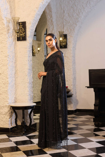 Sari Set in Tonal Sequin Sprinkle Embroidery