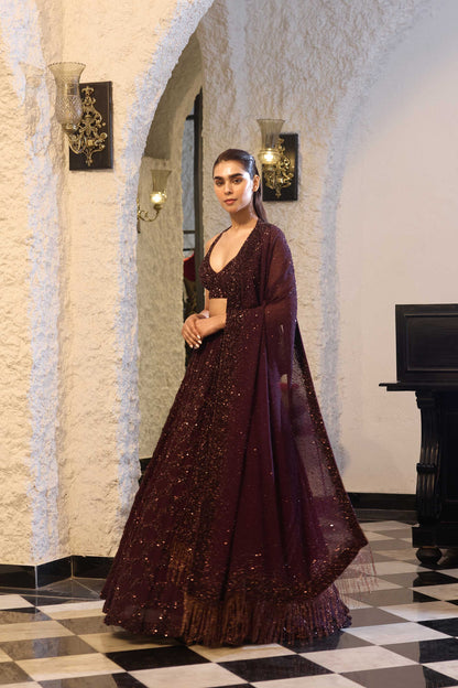 Lehenga Set in Fish Scale Tonal Sequin Embroidery