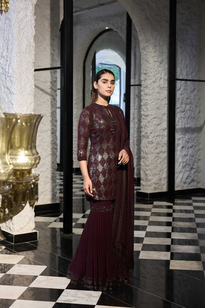 Gharara Set in two tone sequin sheeting Embroidery