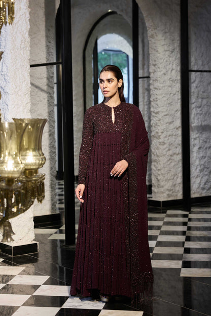 Kurta Set in tonął sequin sprinkle embroidery