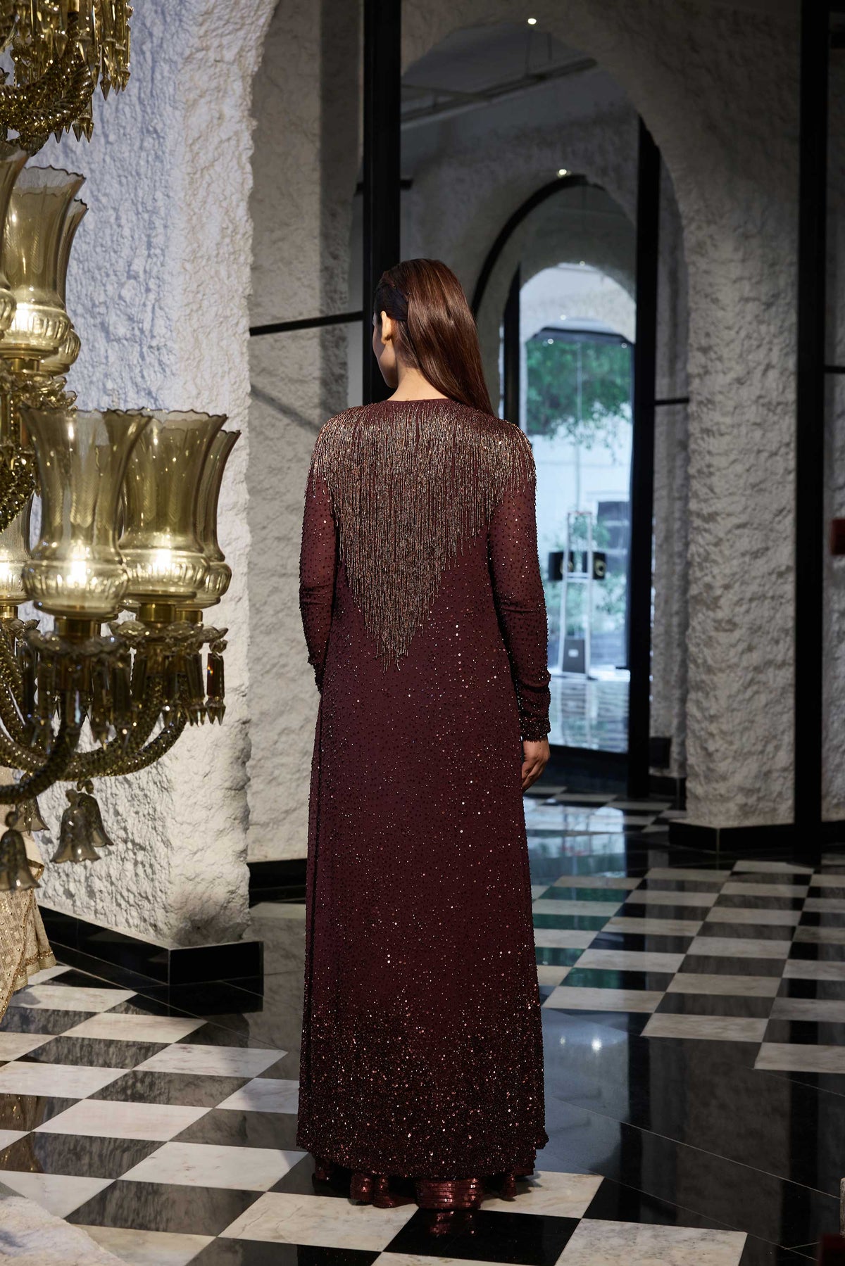 Jacket Set in Tonal sequin Sprinkle Embroidery