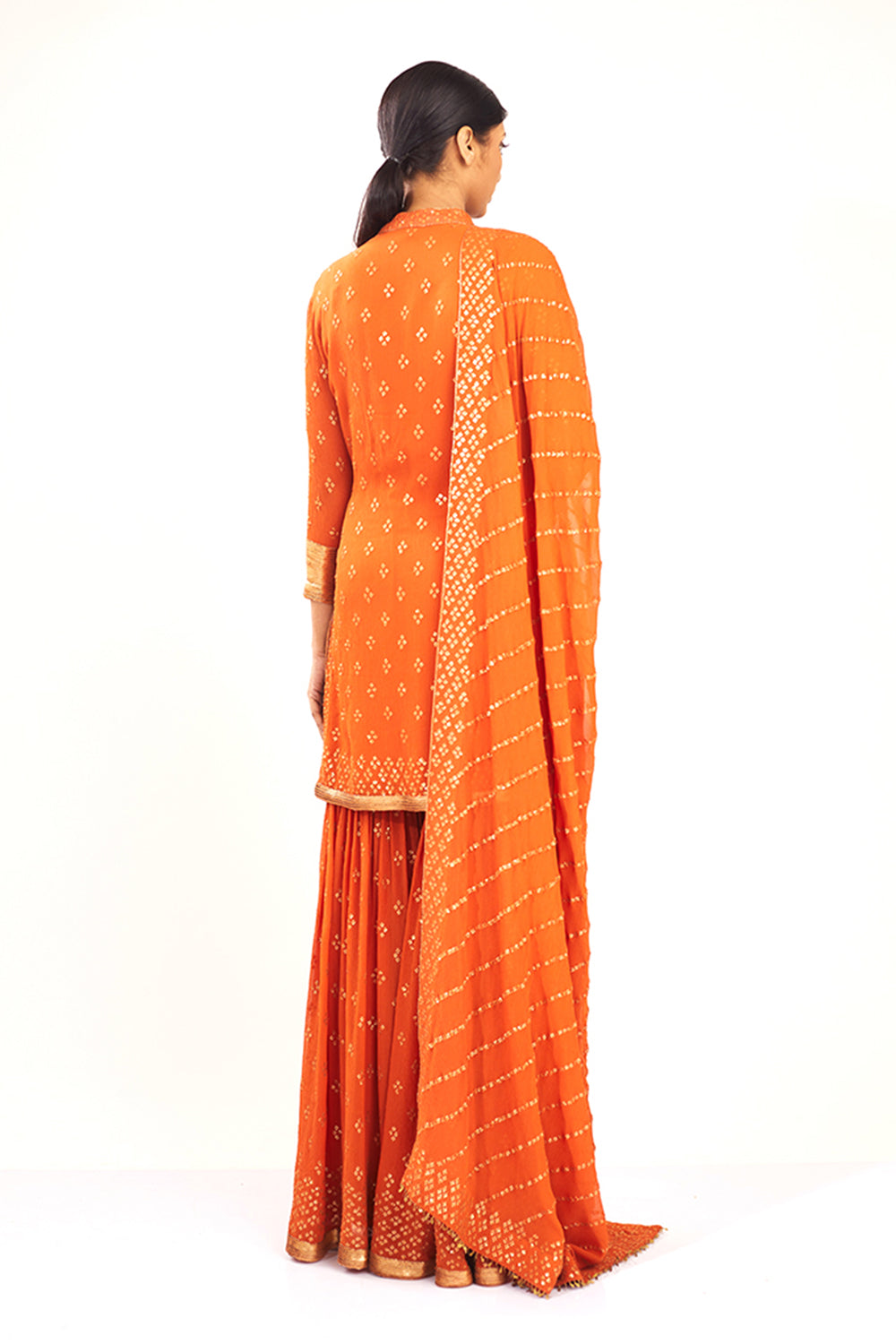 Gharara Set with Bandini inspired gold sequins