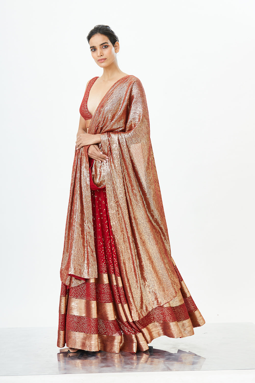 Lehenga Set in Bandini Inspired Sequin Embroidery