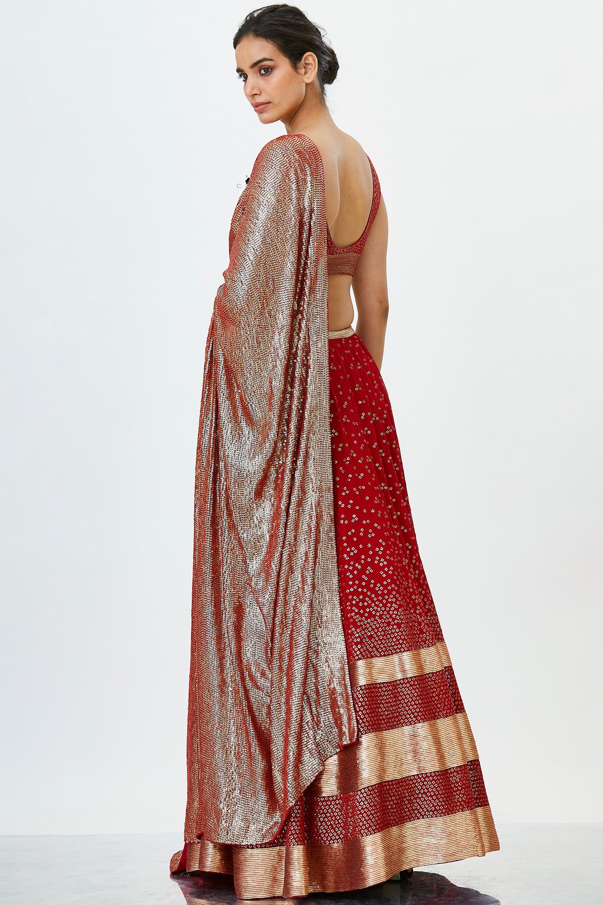 Lehenga Set in Bandini Inspired Sequin Embroidery