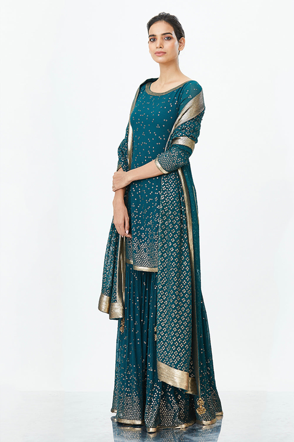 Gharara Set with Bandini inspired Sequins Embroidery
