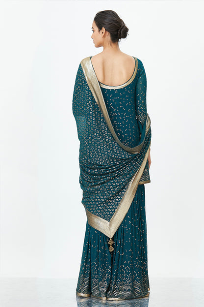 Gharara Set with Bandini inspired Sequins Embroidery