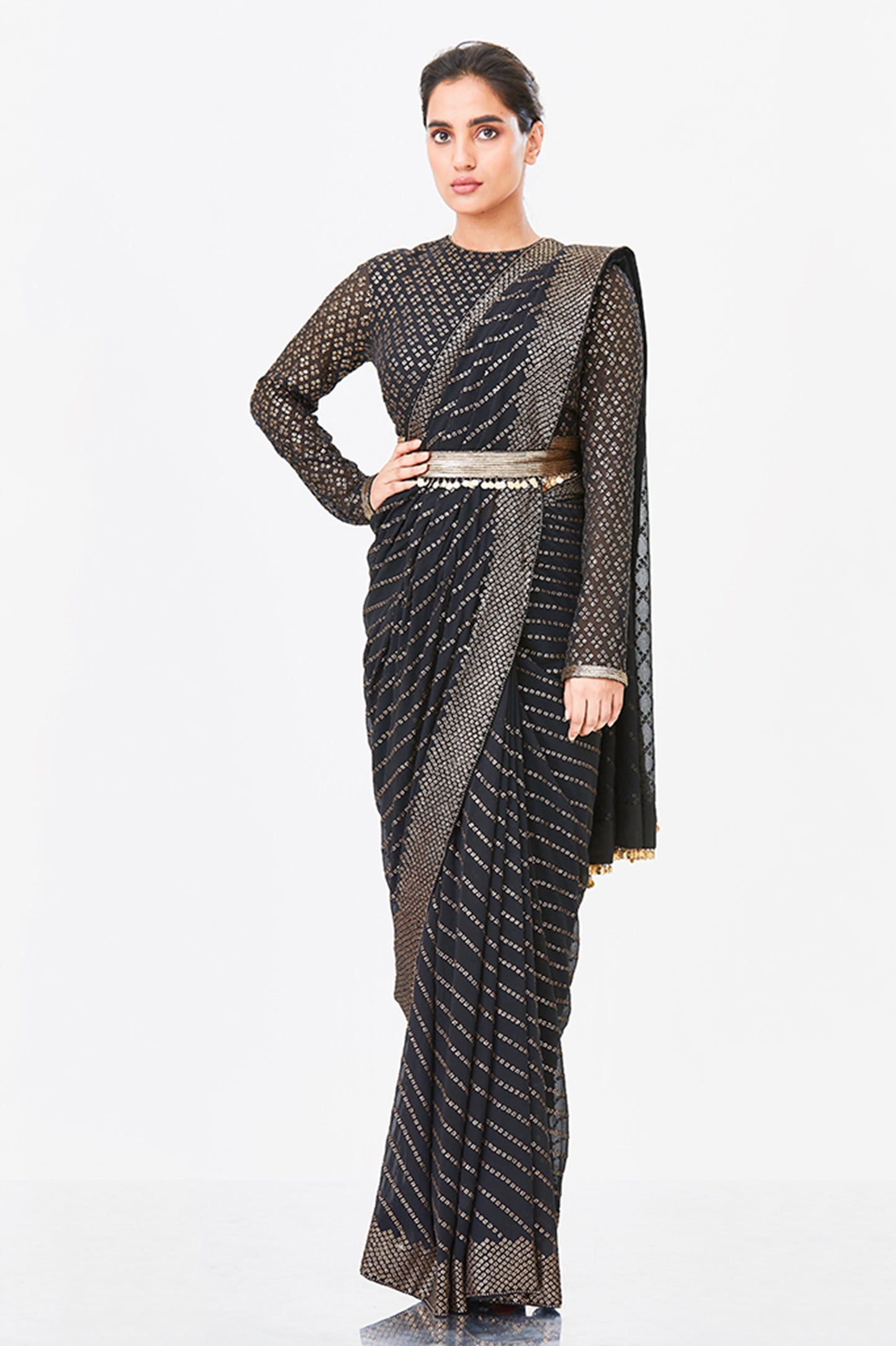 Sari Set with Bandini inspired Sequin Embroidery