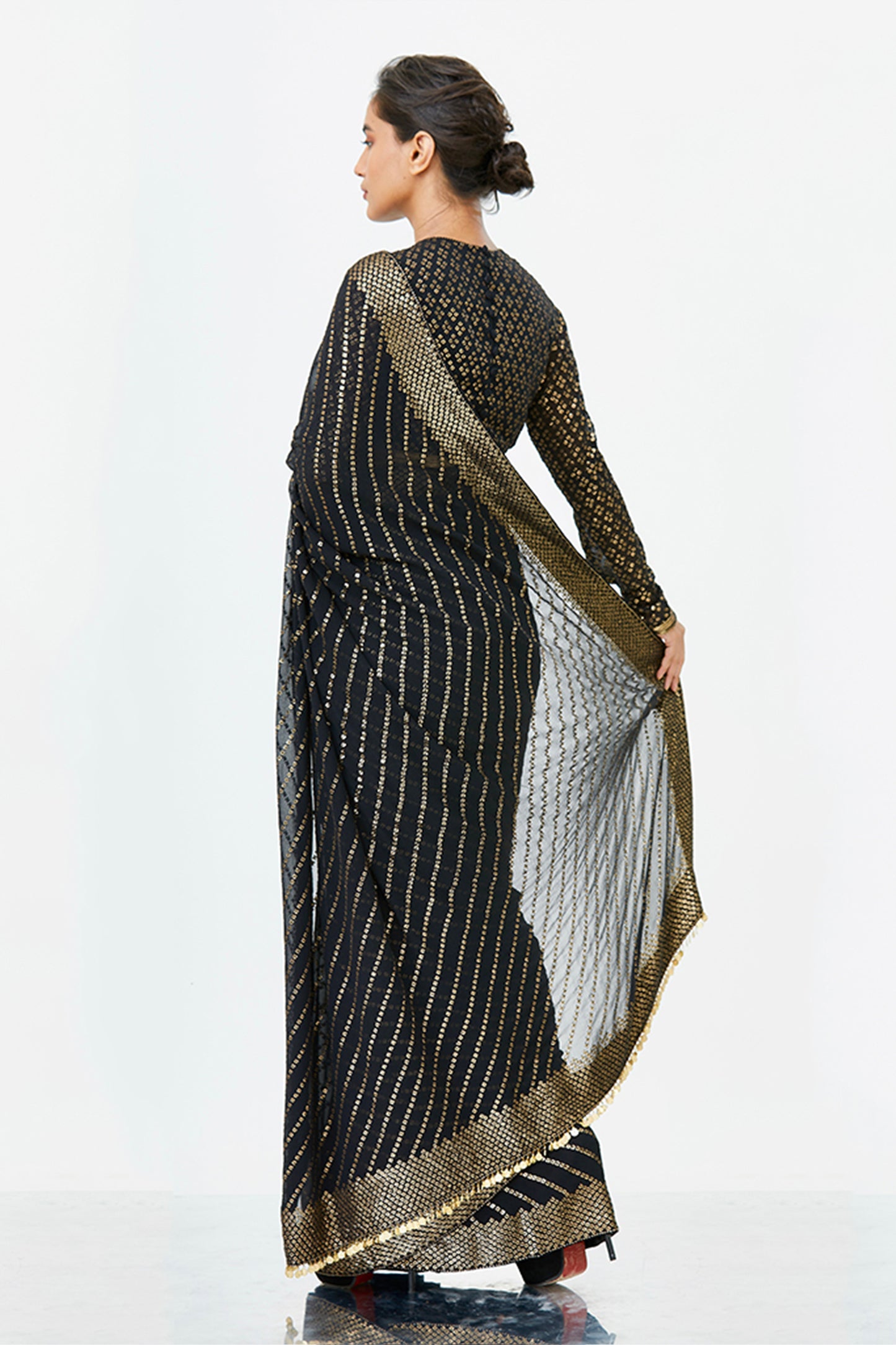 Sari Set with Bandini inspired Sequin Embroidery