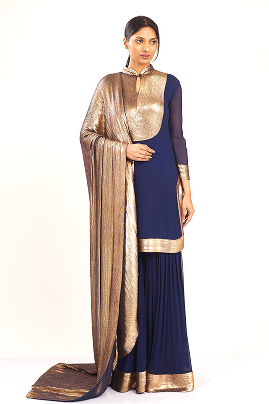 Gharara Set with Sheeted Gold Sequins Embroidery