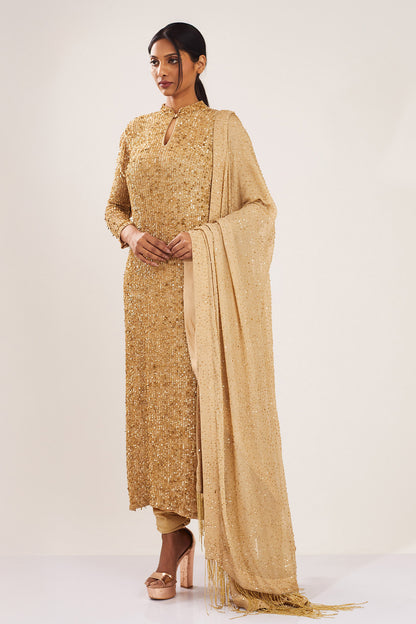 Kurta Set in Line Sequins Embroidery