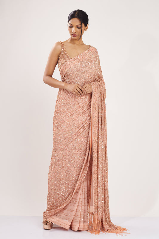 Sari Set in all over Line Sequin Embroidery Design