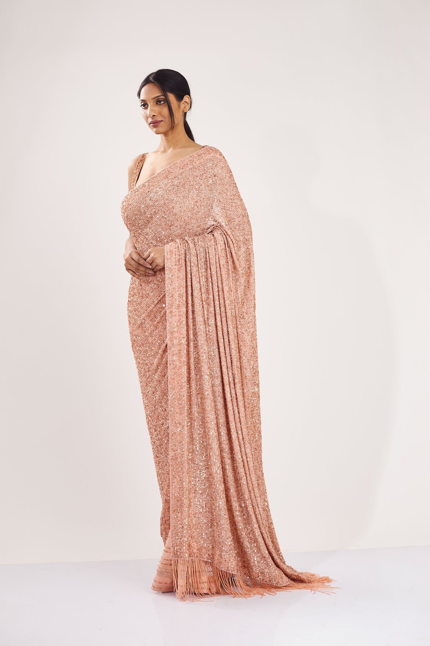 Sari Set in all over Line Sequin Embroidery Design