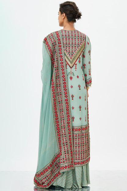 Kurta Set in Tribal Thread Embroidery