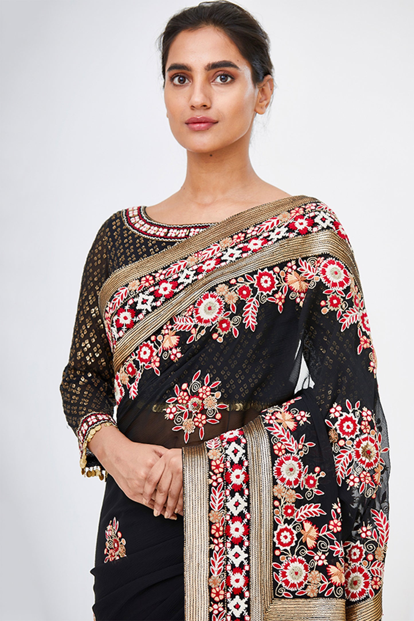 Sari Set in  Tribal Thread Embroidery