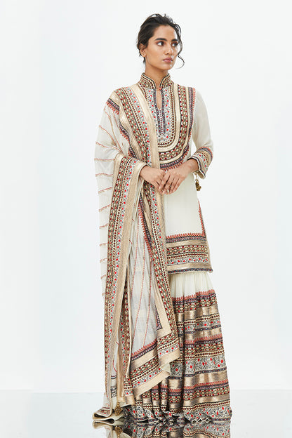 Gharara Set in Tribal Thread and Sequin Embroidery