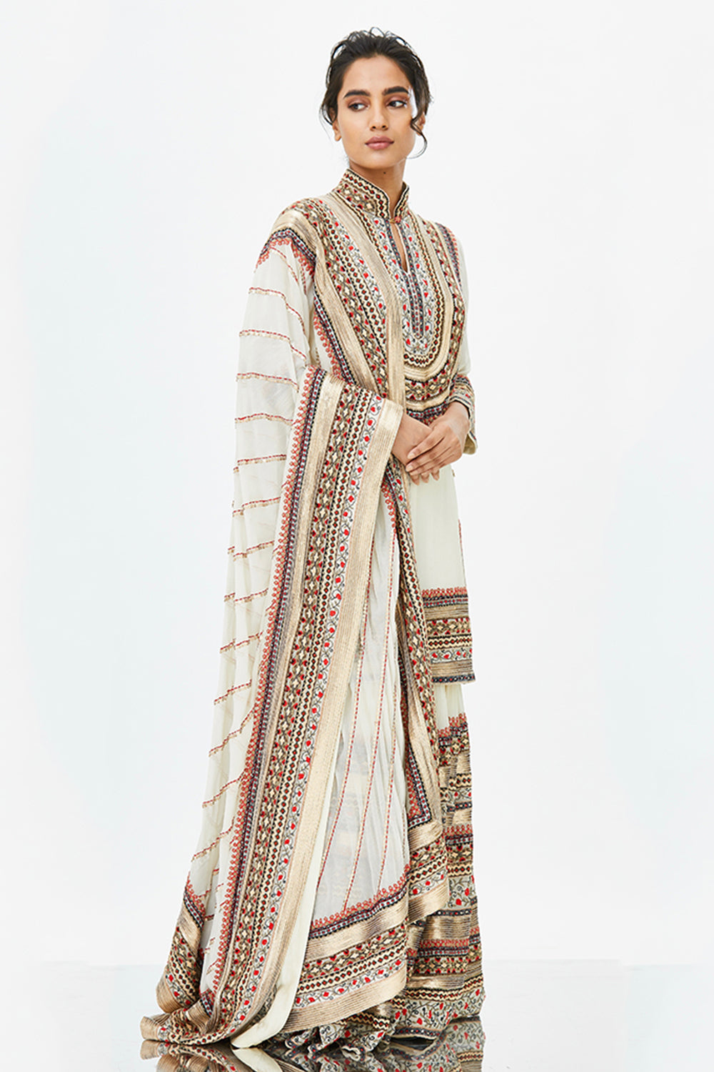 Gharara Set in Tribal Thread and Sequin Embroidery