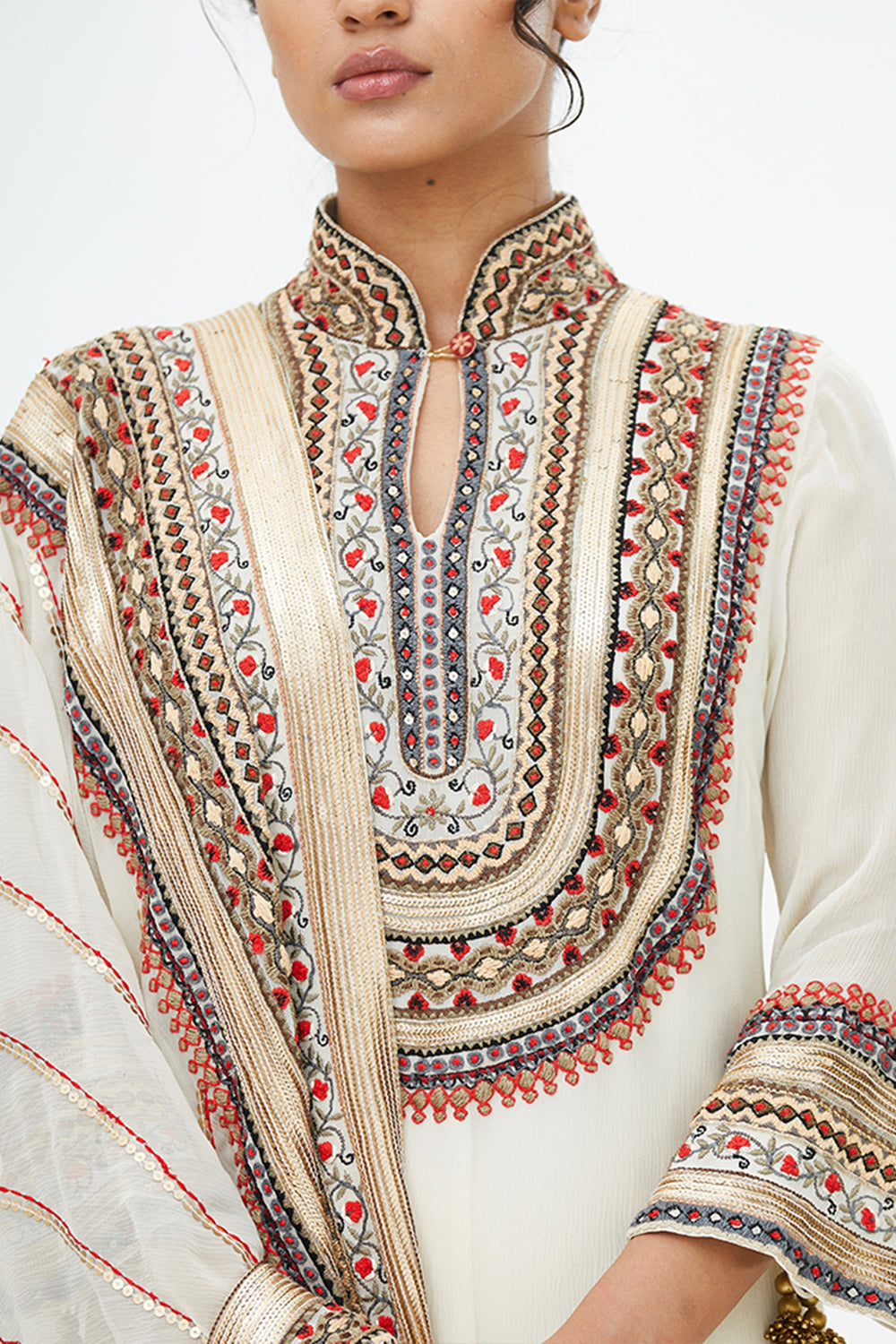Gharara Set in Tribal Thread and Sequin Embroidery