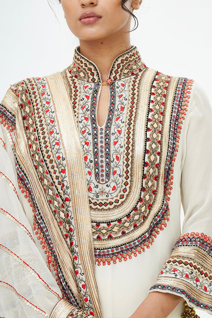 Gharara Set in Tribal Thread and Sequin Embroidery