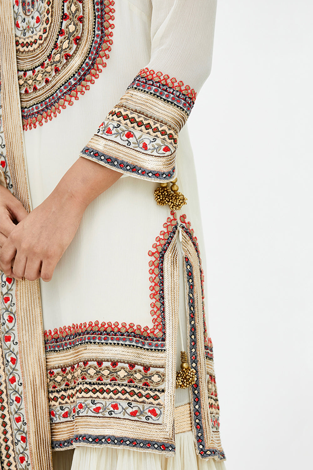 Gharara Set in Tribal Thread and Sequin Embroidery