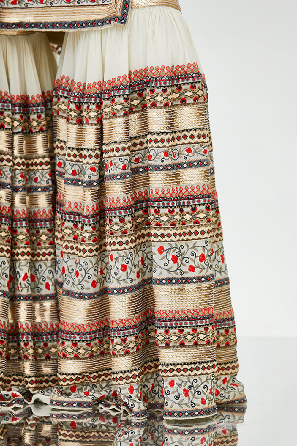 Gharara Set in Tribal Thread and Sequin Embroidery