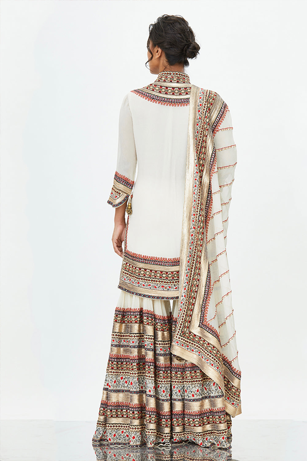 Gharara Set in Tribal Thread and Sequin Embroidery