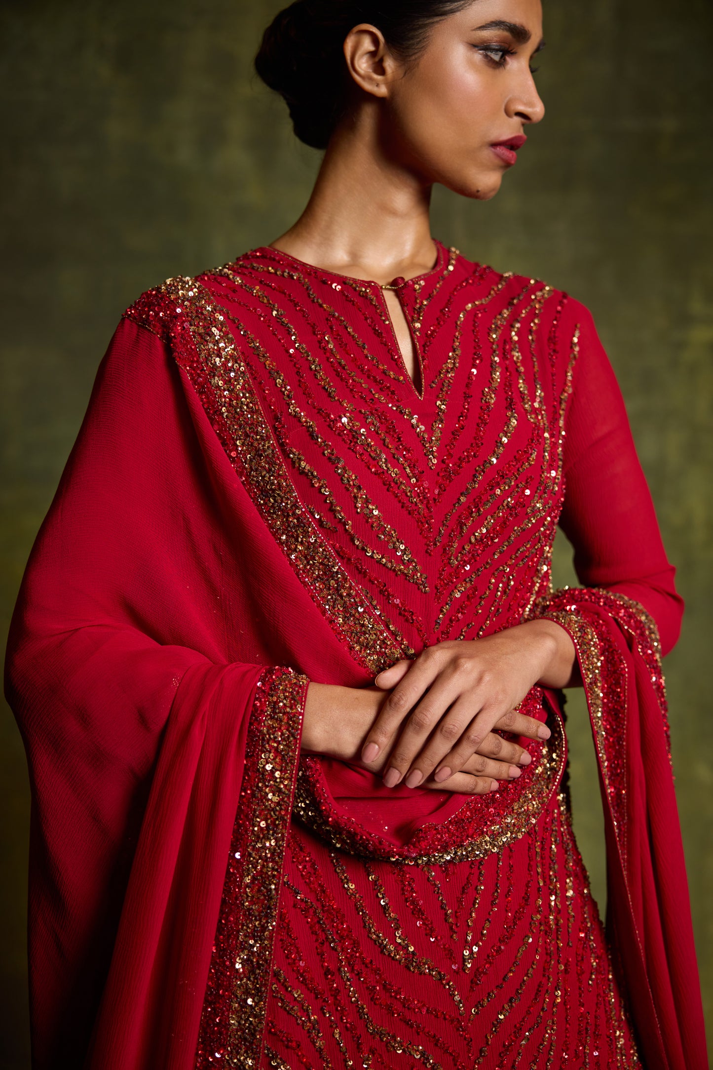 Kurta Set in Sequin Embroidery