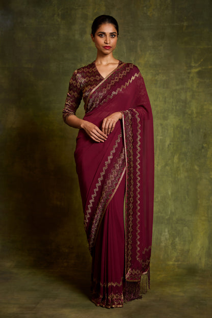 Sari Set in Cutdana Embroidery