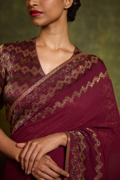 Sari Set in Cutdana Embroidery