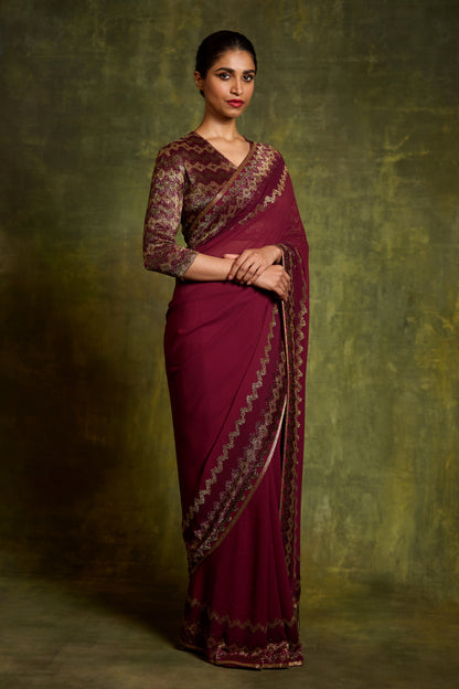 Sari Set in Cutdana Embroidery