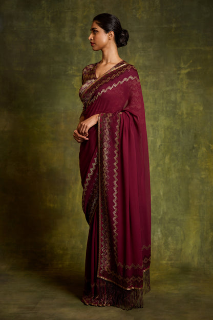 Sari Set in Cutdana Embroidery