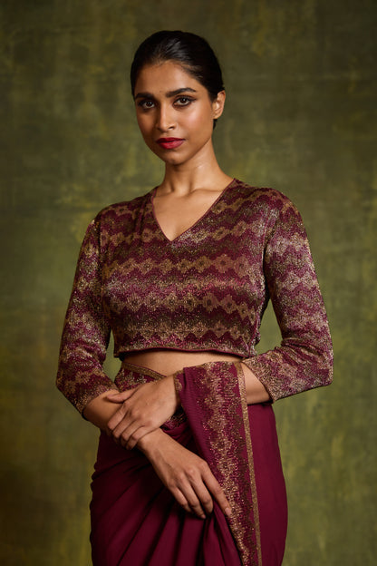 Sari Set in Cutdana Embroidery