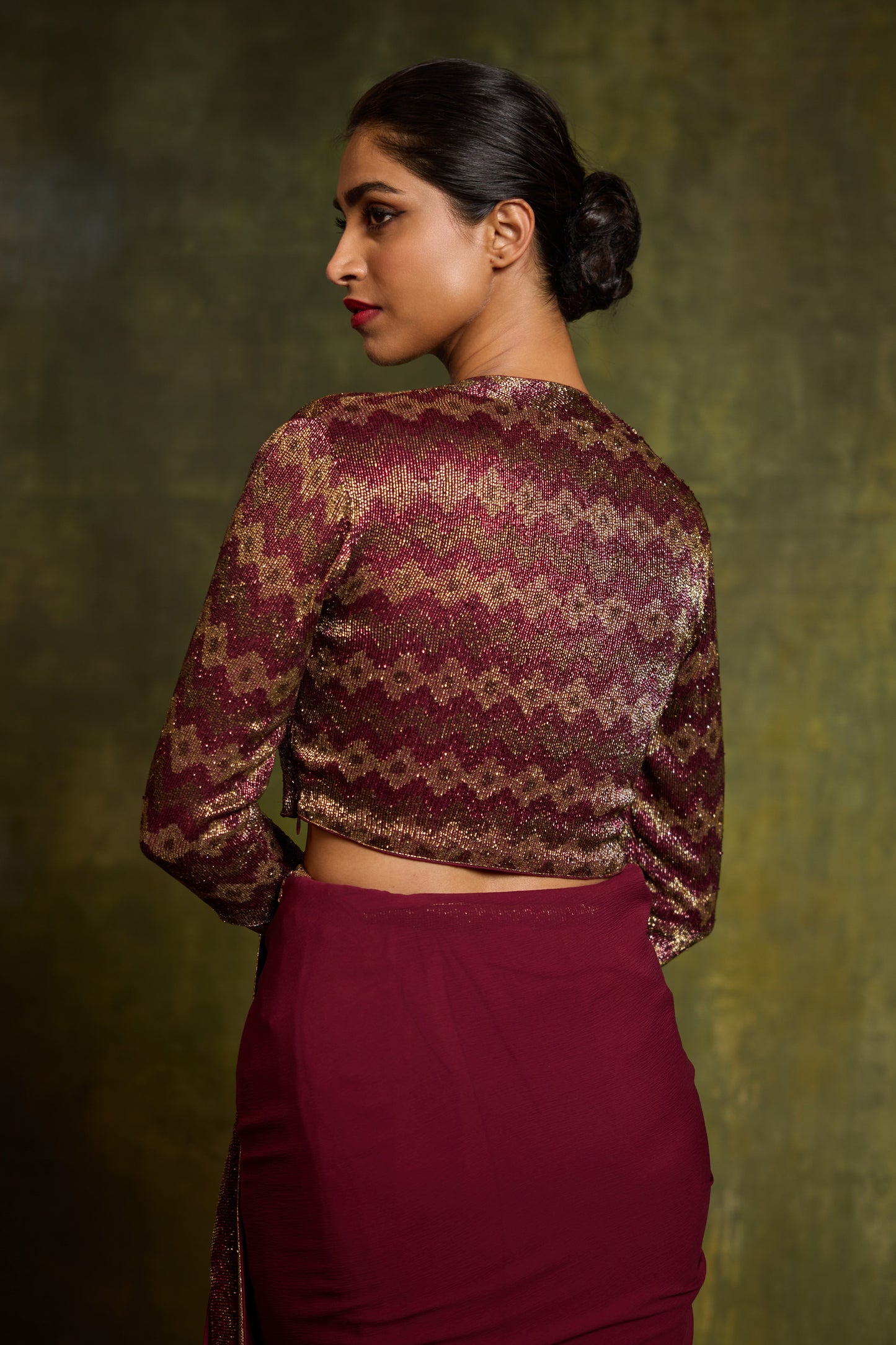 Sari Set in Cutdana Embroidery