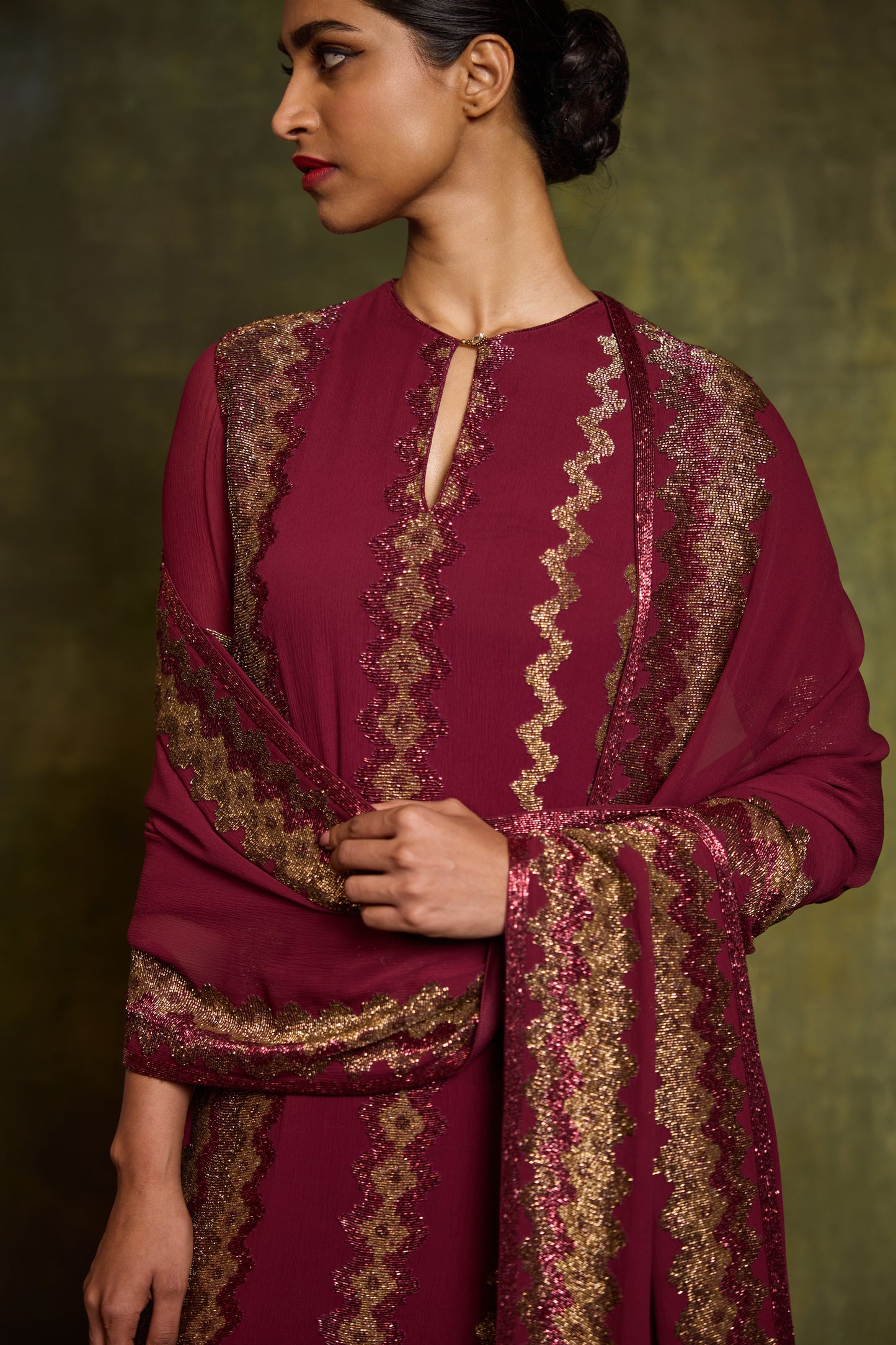 Gharara Set in Cutdana Embroidery