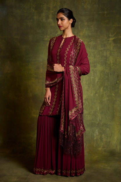 Gharara Set in Cutdana Embroidery