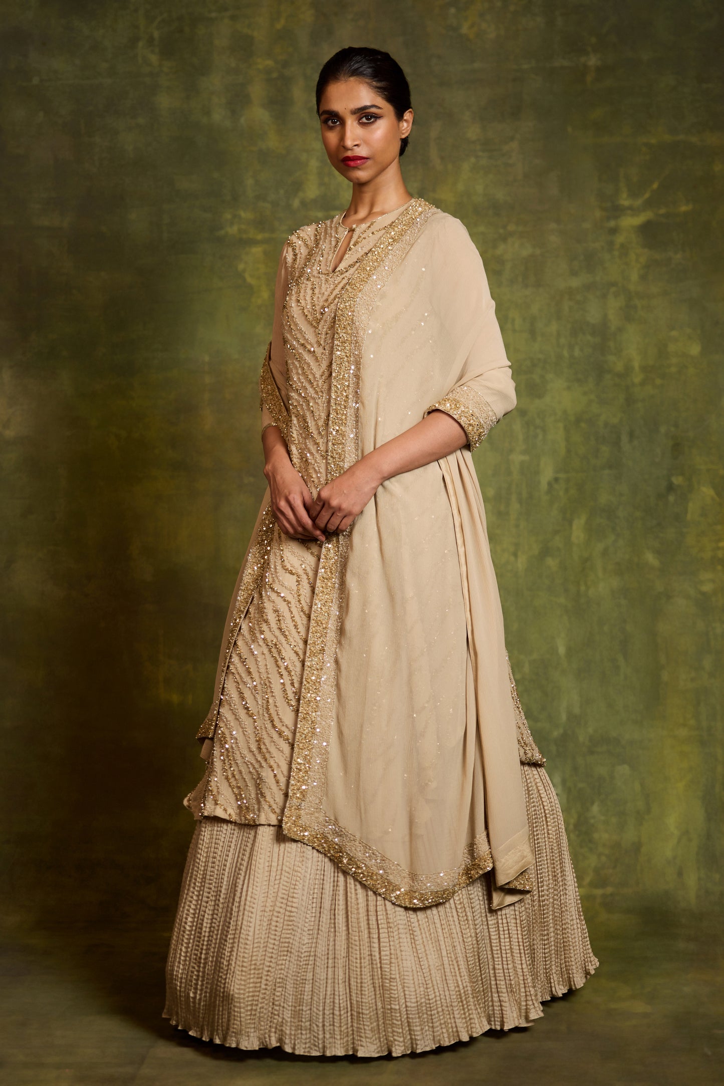 Kurta Set In Sequin Embroidery