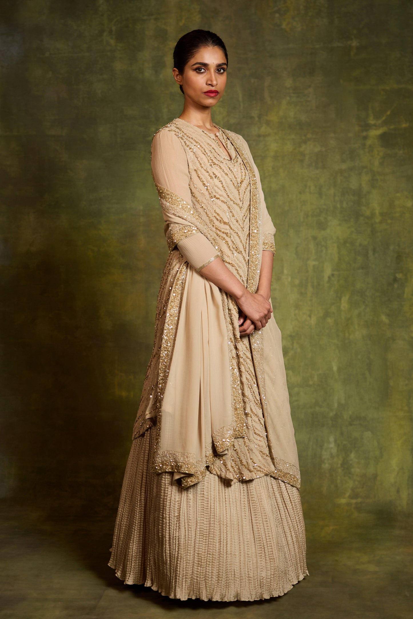 Kurta Set In Sequin Embroidery