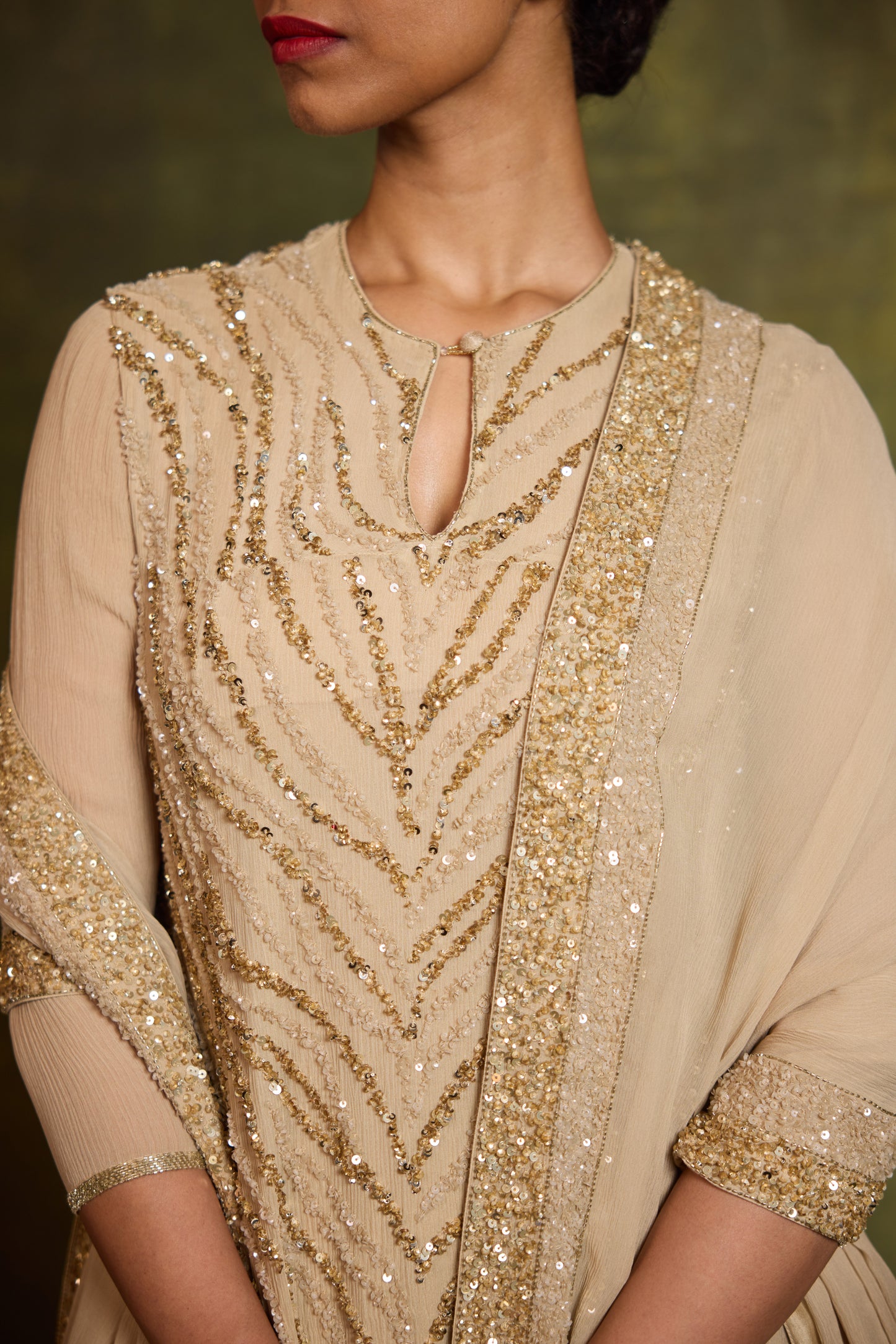Kurta Set In Sequin Embroidery