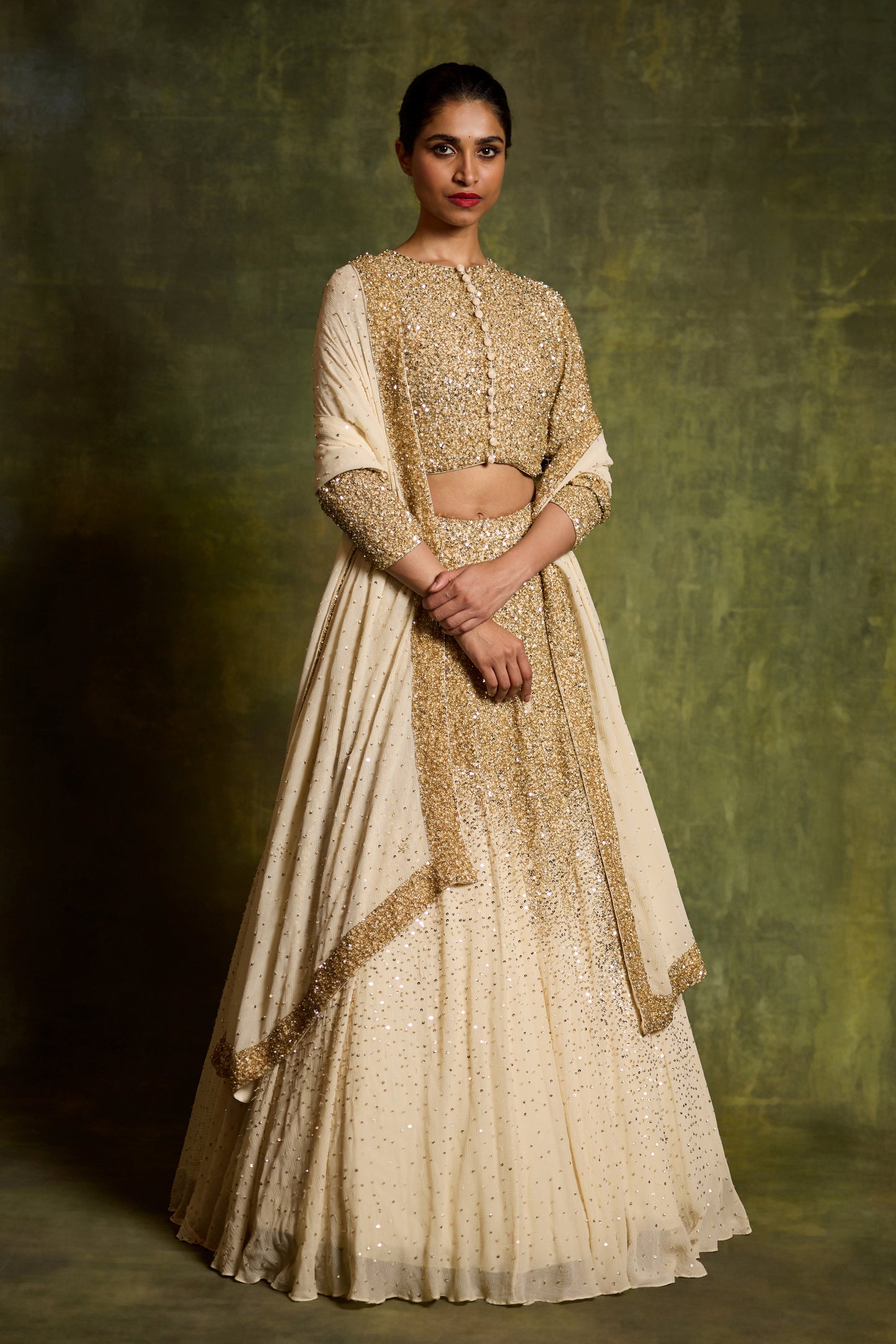 Lehenga Set in Sprinkle Sequin Embroidery