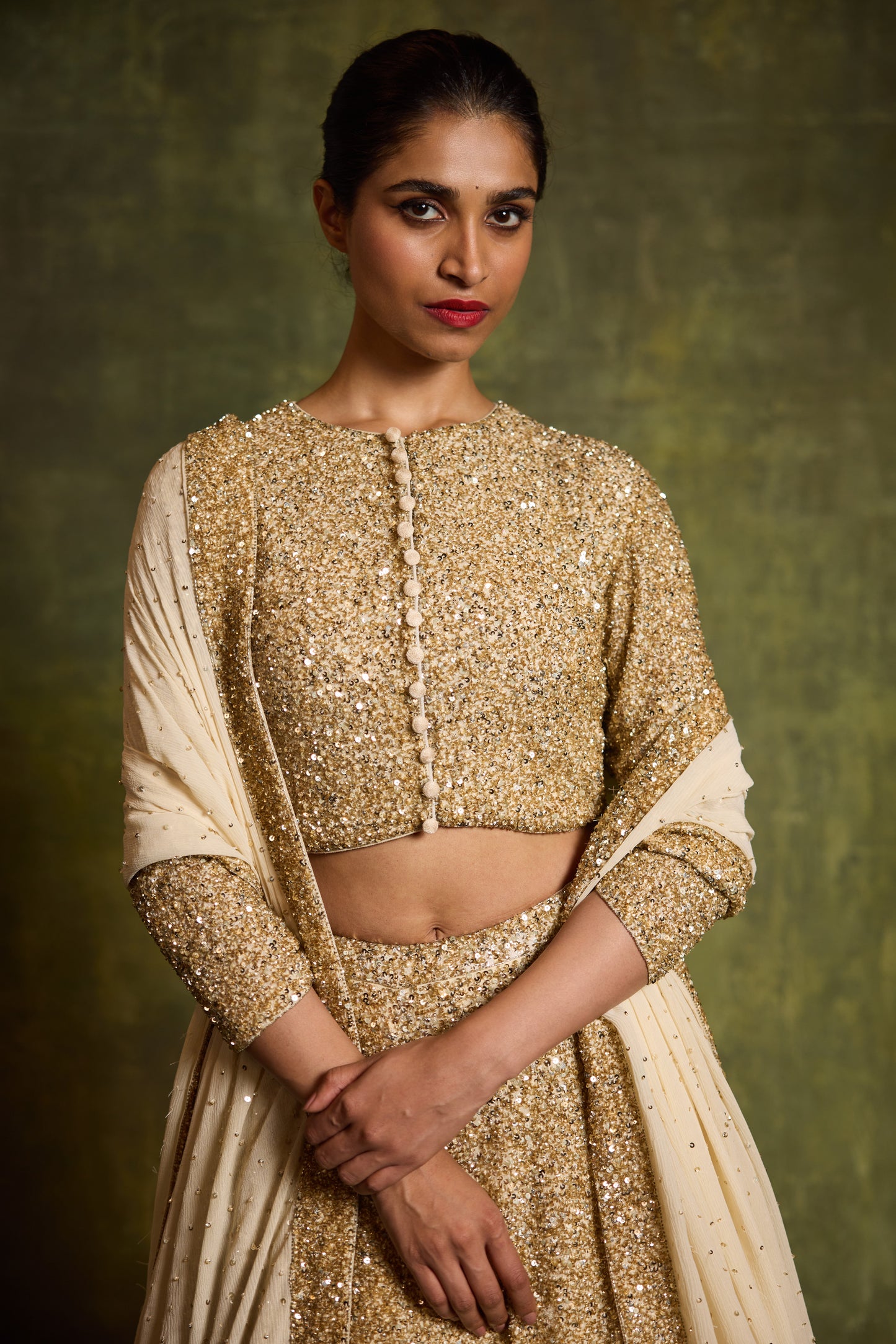 Lehenga Set in Sprinkle Sequin Embroidery