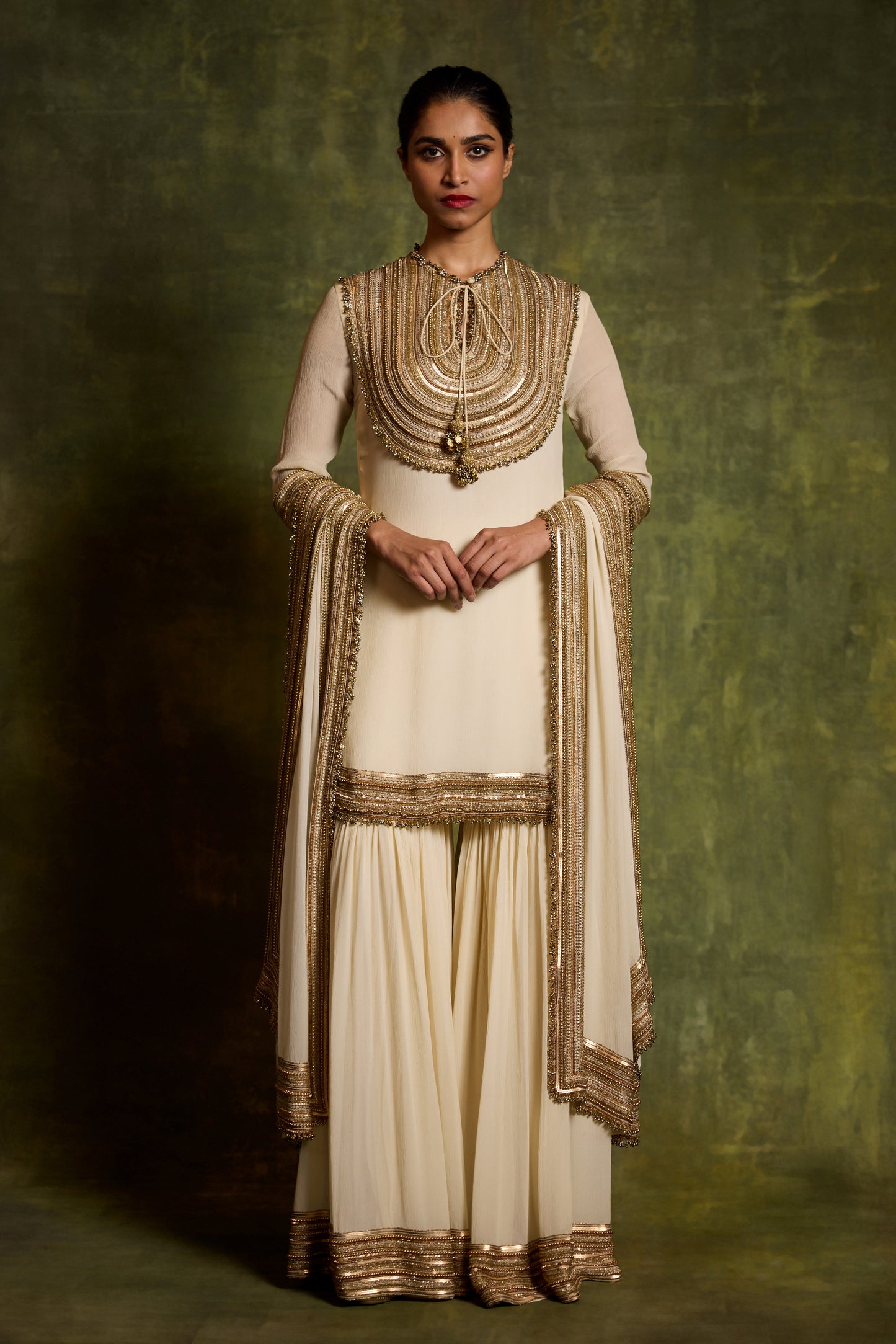 Gharara Set in Sequin Mix Loat Design