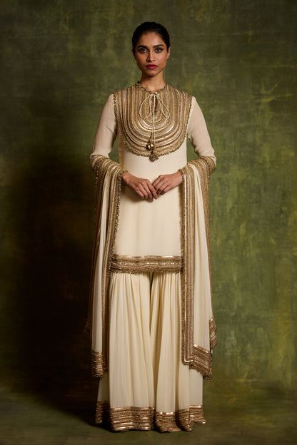 Gharara Set in Sequin Mix Loat Design