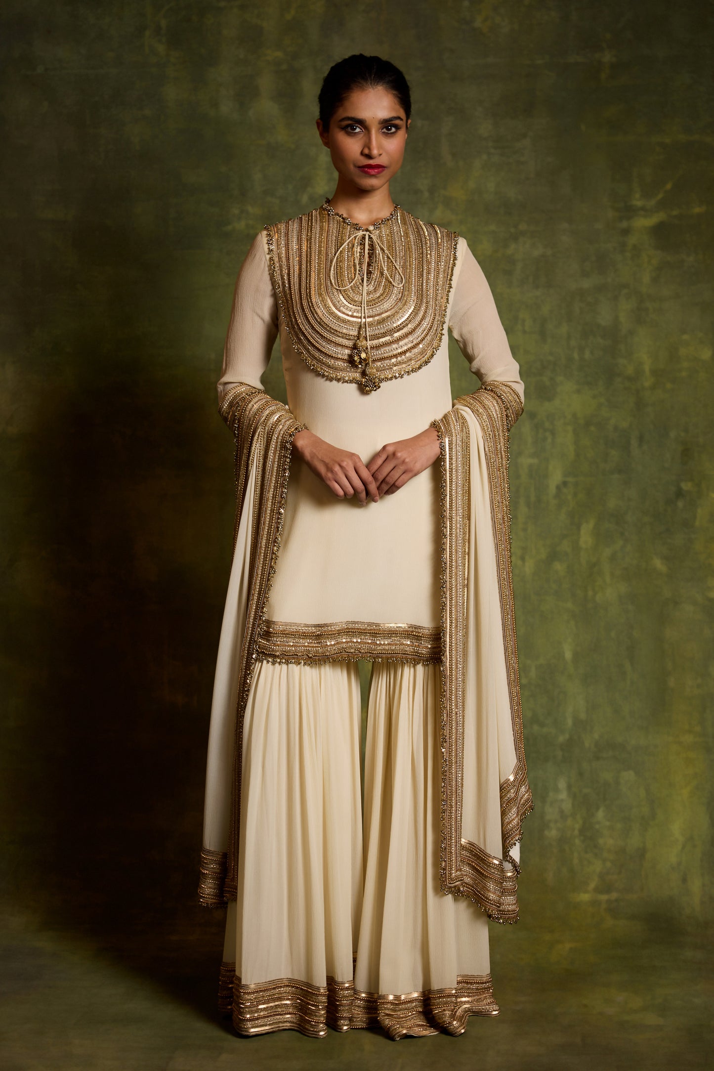 Gharara Set in Sequin Mix Loat Design