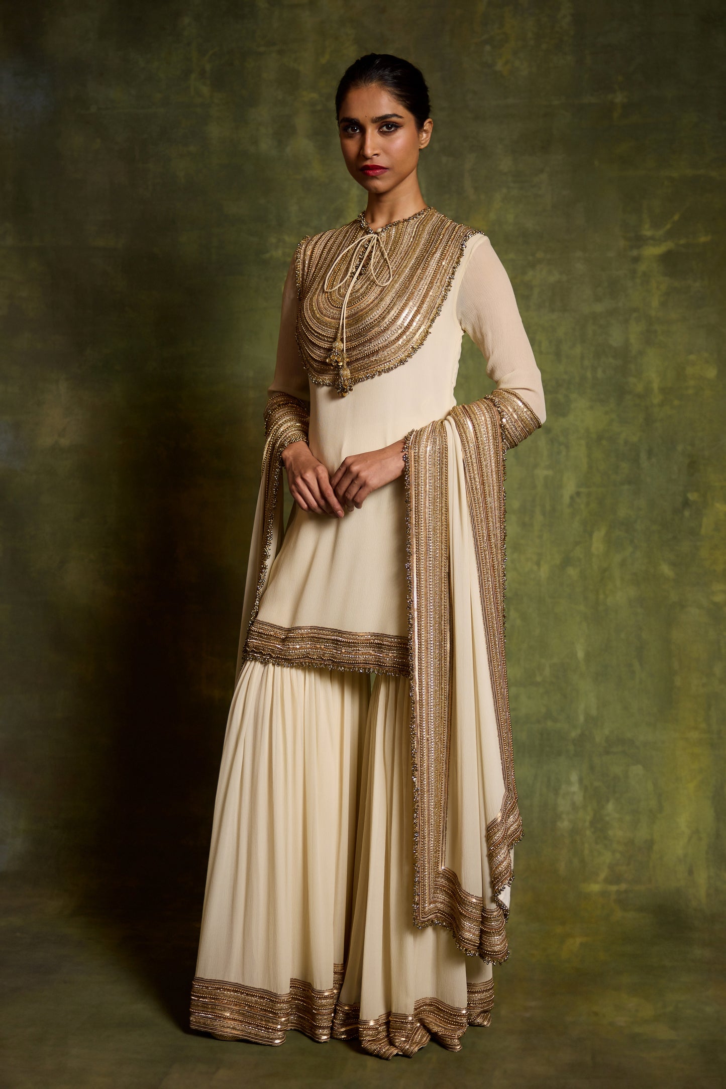 Gharara Set in Sequin Mix Loat Design