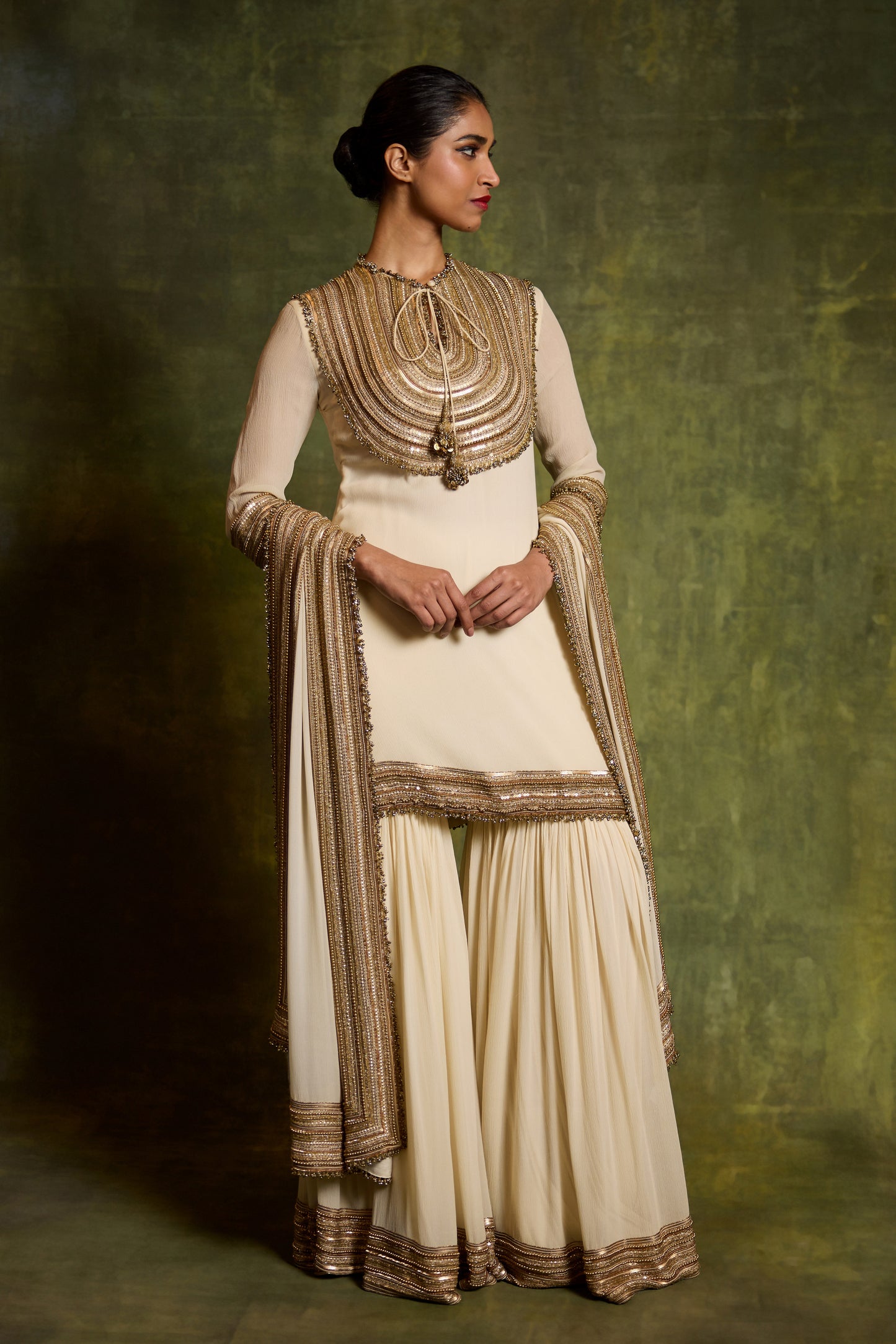 Gharara Set in Sequin Mix Loat Design