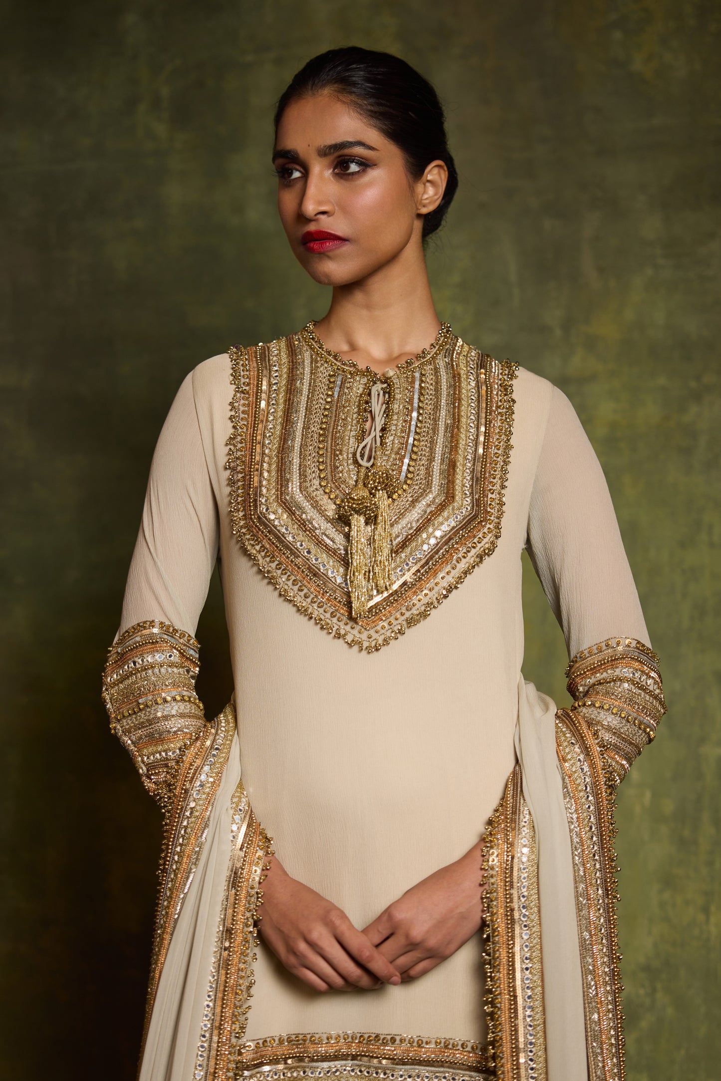 Sharara Set in Sequin Loat & Mirror Embroidery