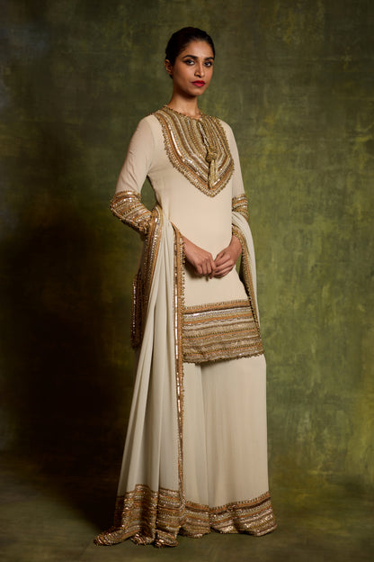 Sharara Set in Sequin Loat & Mirror Embroidery