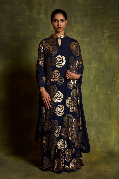 Kurta Set in Rose Sequin Embroidery